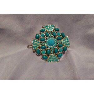 Vintage Turquoise Colored Cross Barrette Hair Clip Southwestern Style